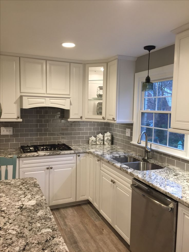 Grey Subway Tile Kitchen
 white kitchen gray subway tile backsplash kitcheng