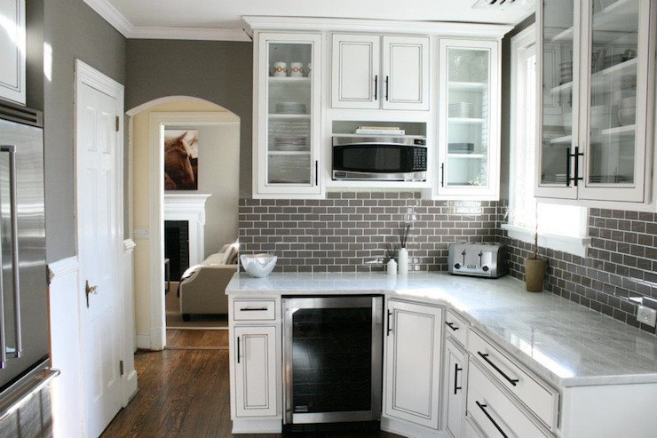 Grey Subway Tile Kitchen
 Gray Subway Tile Backsplash Contemporary kitchen