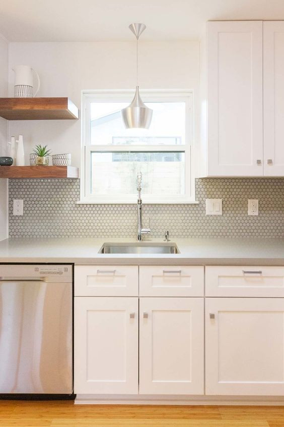 Grey Tile Kitchen
 28 Creative Penny Tiles Ideas For Kitchens DigsDigs