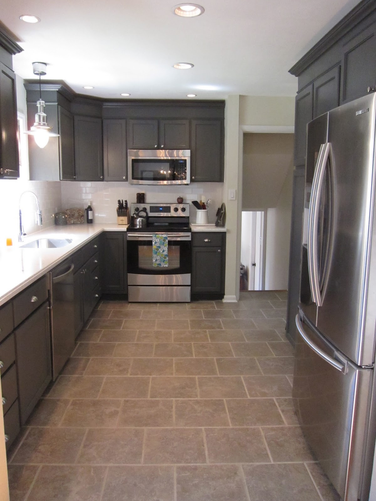 Grey Tile Kitchen
 Remodelaholic