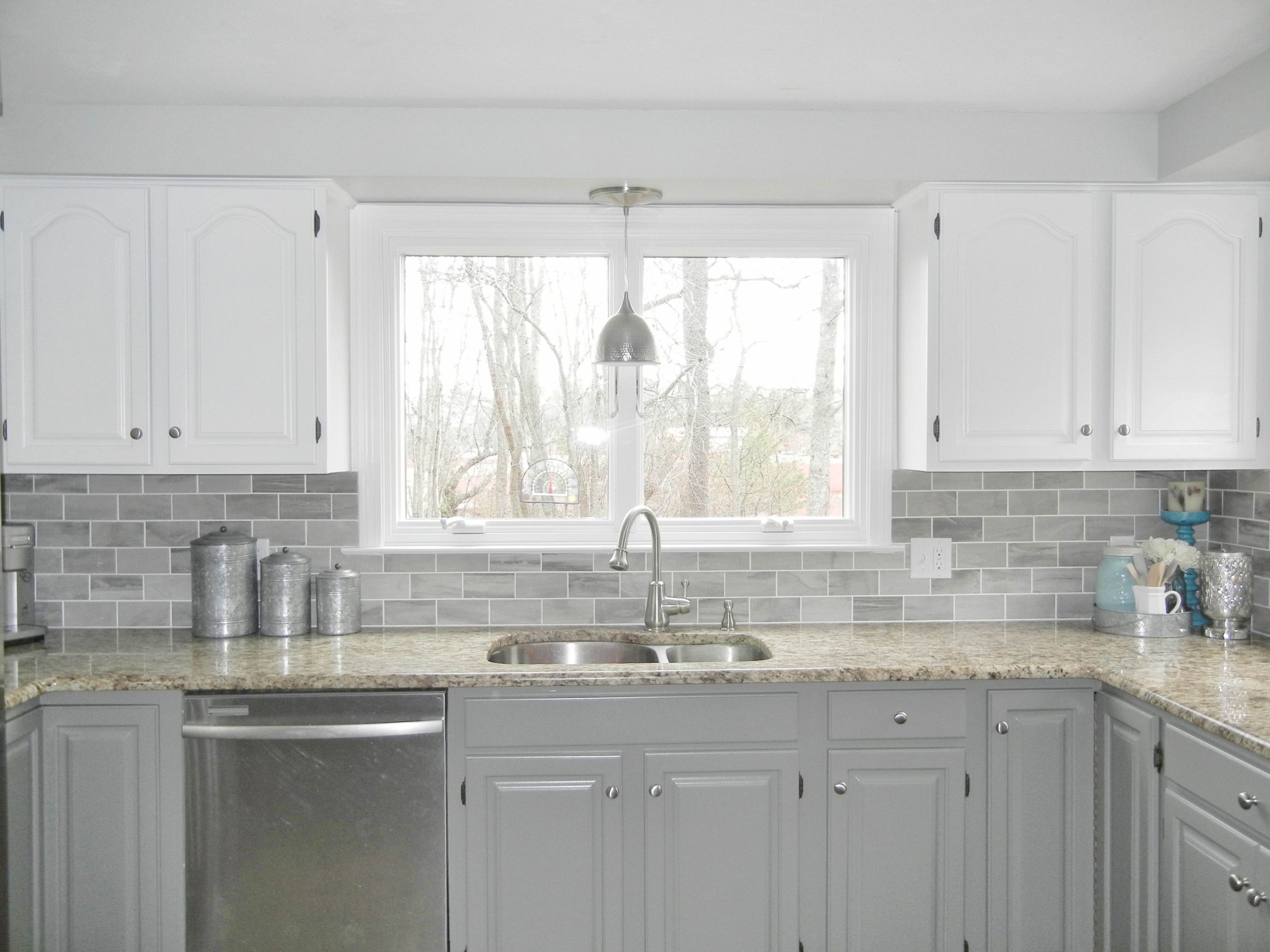 Grey Tile Kitchen
 Our Oak Kitchen Makeover