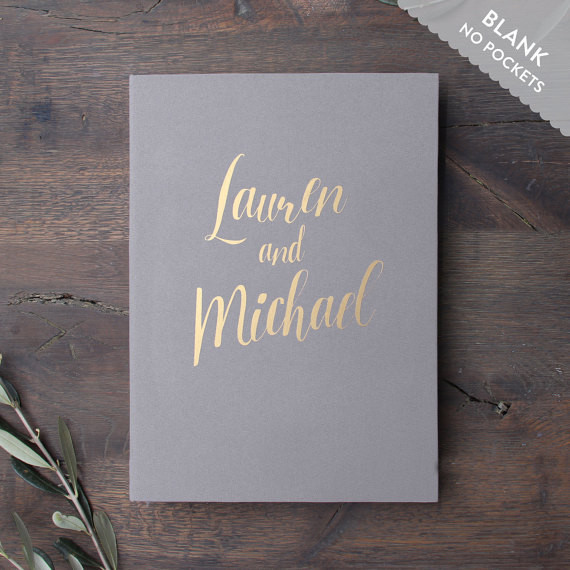 Grey Wedding Guest Book
 Gray Wedding Guest Book Gold Lettering Guestbook Album