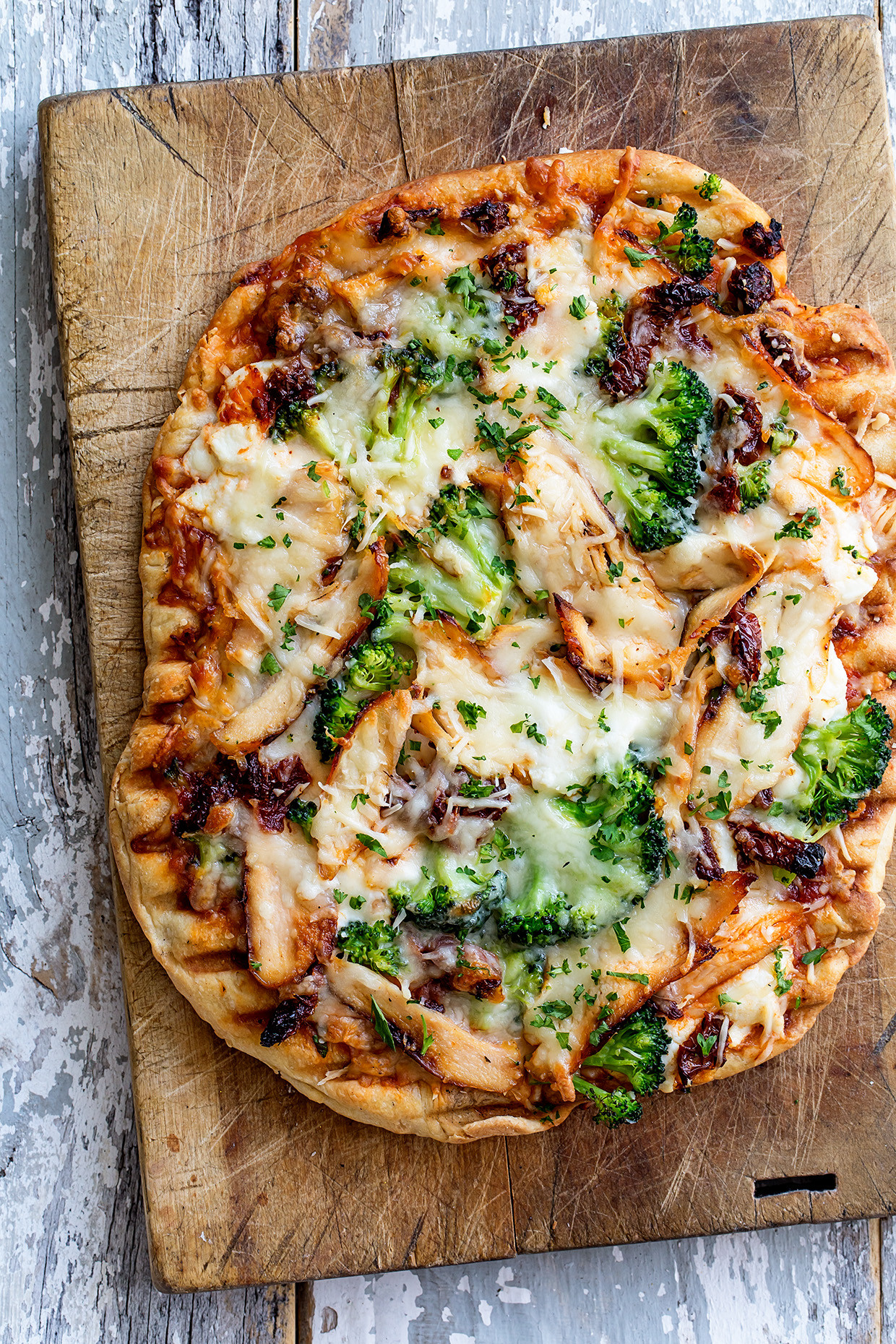 Grilled Chicken Pizza
 Chicken and Broccoli Grilled Pizza