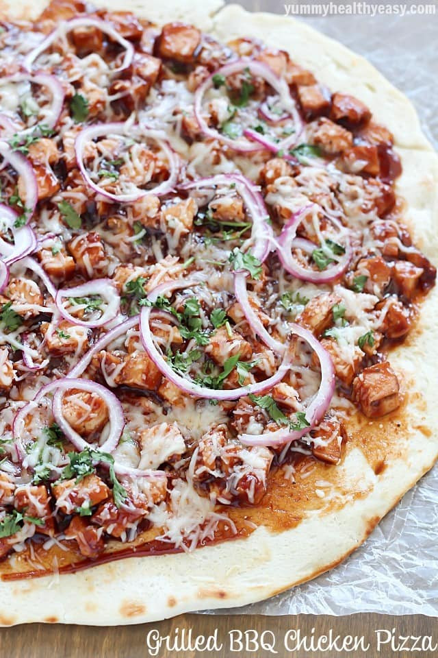 Grilled Chicken Pizza
 Grilled BBQ Chicken Pizza Yummy Healthy Easy