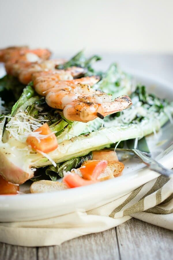 Grilled Shrimp Caesar Salad
 Grilled Caesar Salad with Shrimp Foodness Gracious