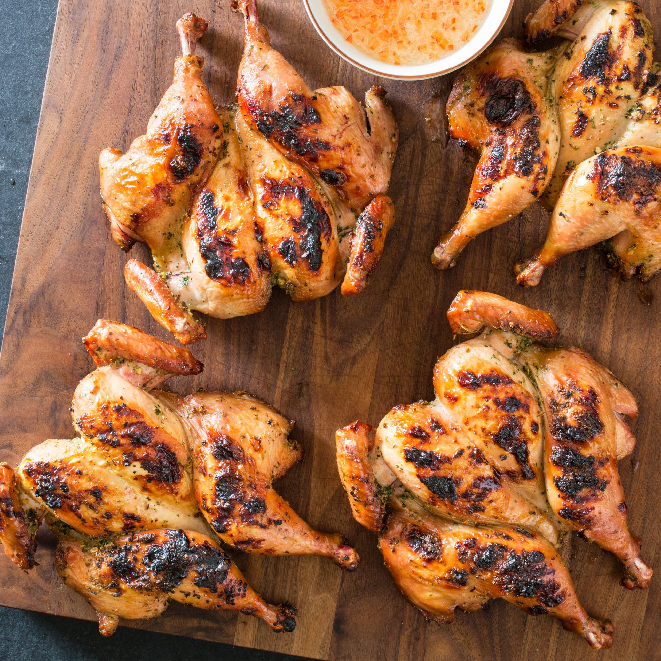 Grilling Cornish Hens
 Thai Grilled Cornish Hens with Chili Dipping Sauce Gai