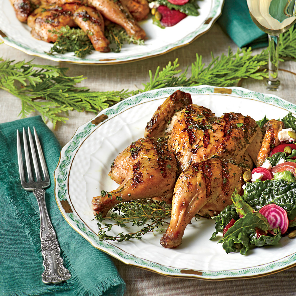 Grilling Cornish Hens
 Grilled Cornish Hens with Herb Brine Recipe