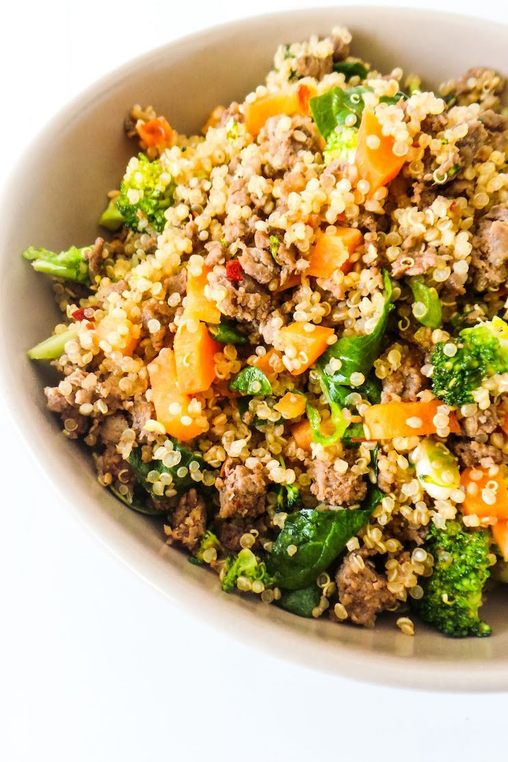 Ground Beef And Quinoa
 Healthy Ground Beef And Broccoli Fried Quinoa Recipe Her