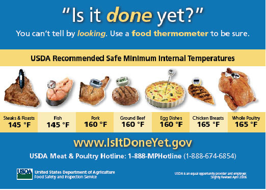 Ground Beef Internal Temperature
 Safe Minimum Cooking Temperatures