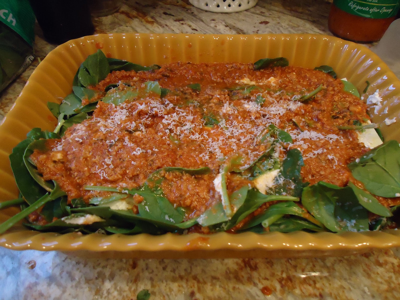 Ground Turkey And Spinach
 naturally gourmet Lasagna with Ground Turkey Spinach and