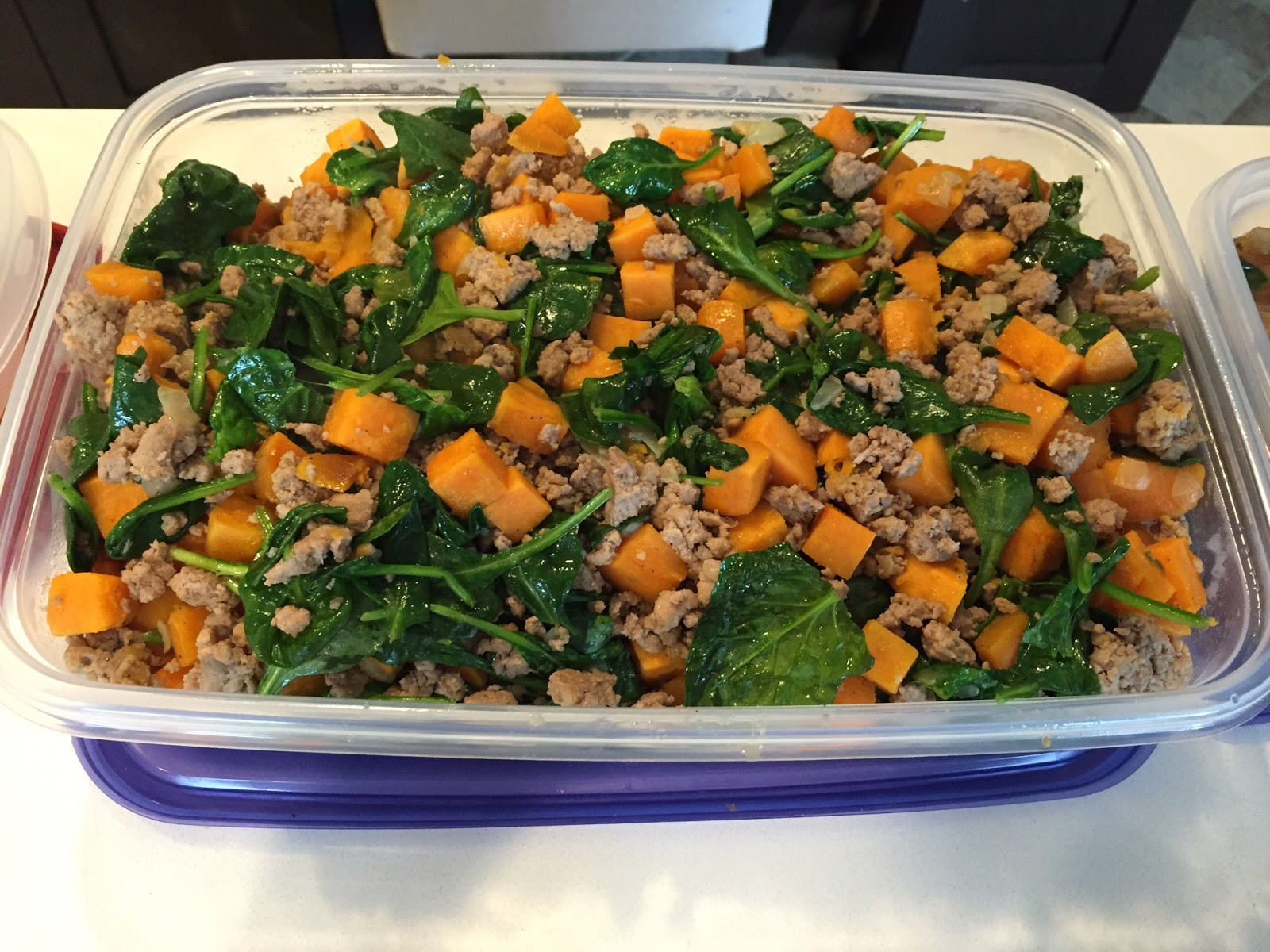 Ground Turkey And Spinach
 Mom as Rx Sweet Potatoes Spinach and Ground Turkey