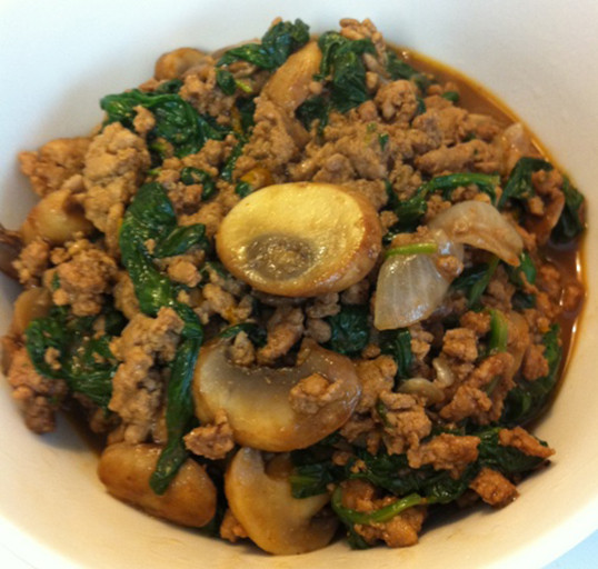 Ground Turkey And Spinach
 Ground Turkey with Mushrooms ions and Spinach BigOven