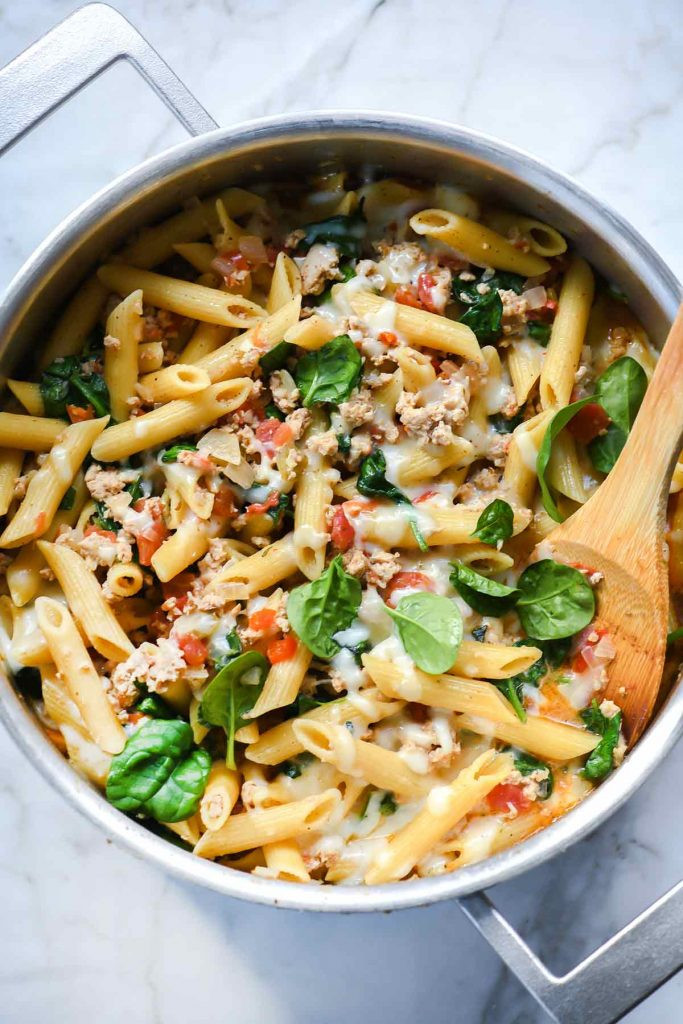 Ground Turkey And Spinach Recipes
 e Pot Pasta with Ground Turkey & Spinach