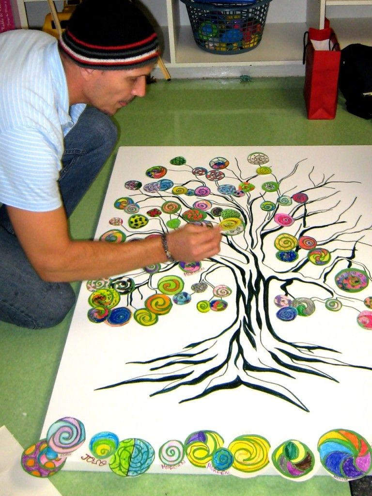 Group Art Projects For Kids
 Easy collaborative art kids colour the leaves anyway