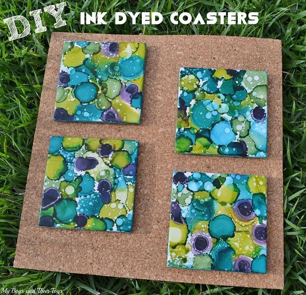Group Craft Ideas For Adults
 DIY Alcohol Ink Dyed Coasters