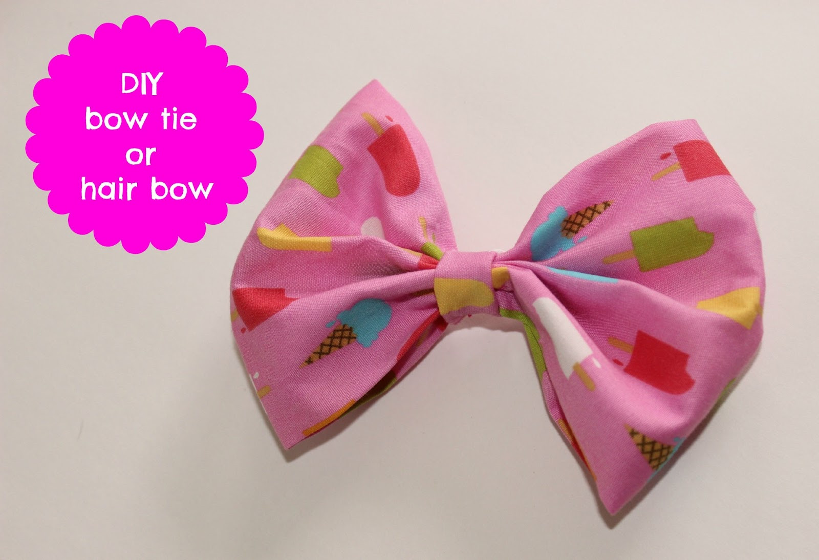 Hair Bow DIY
 life with les deux DIY Hair Bow or Bow Tie Tutorial