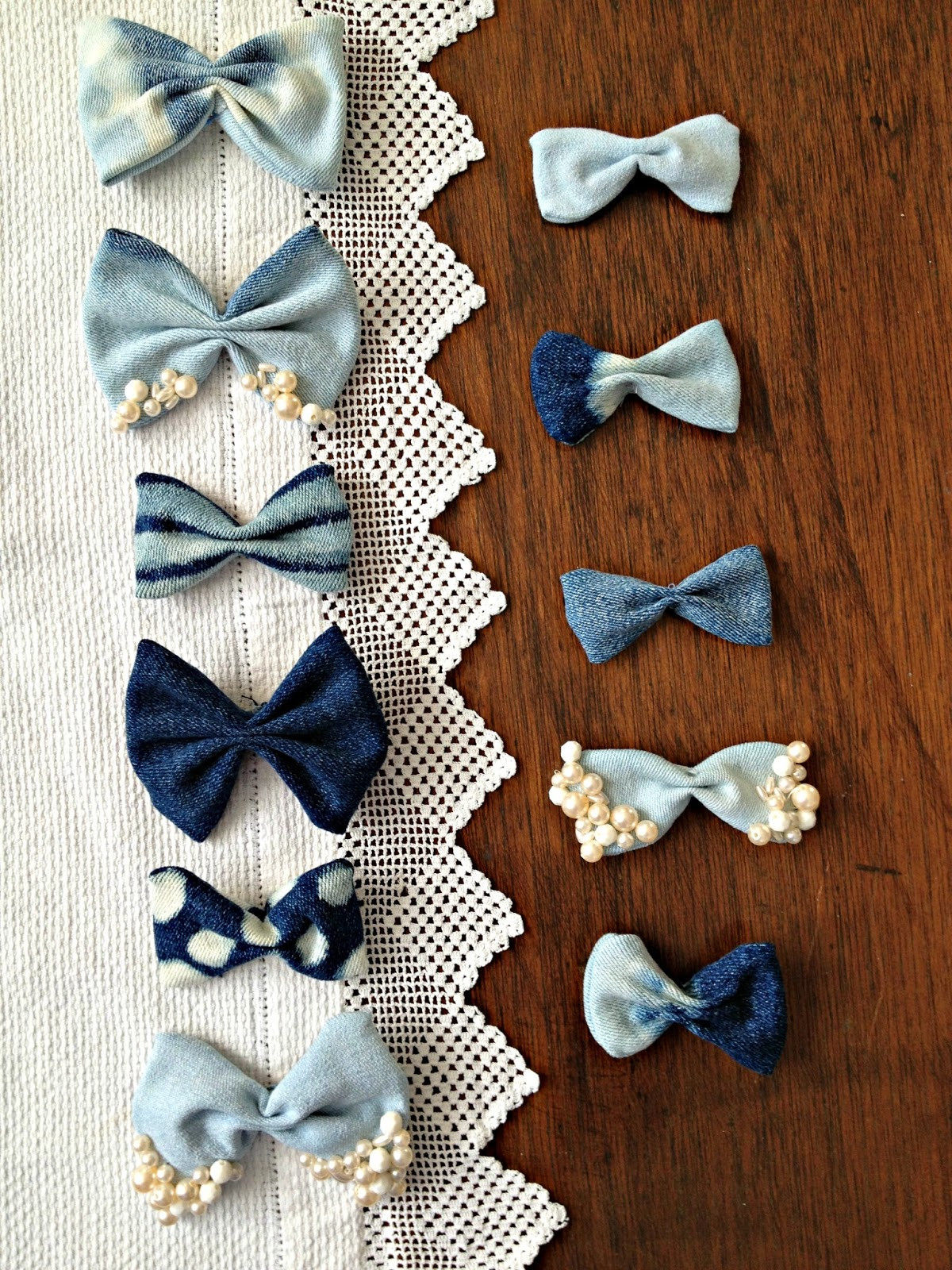 Hair Bow DIY
 Salute to Cute DIY Hair bows Denim scraps tutorial