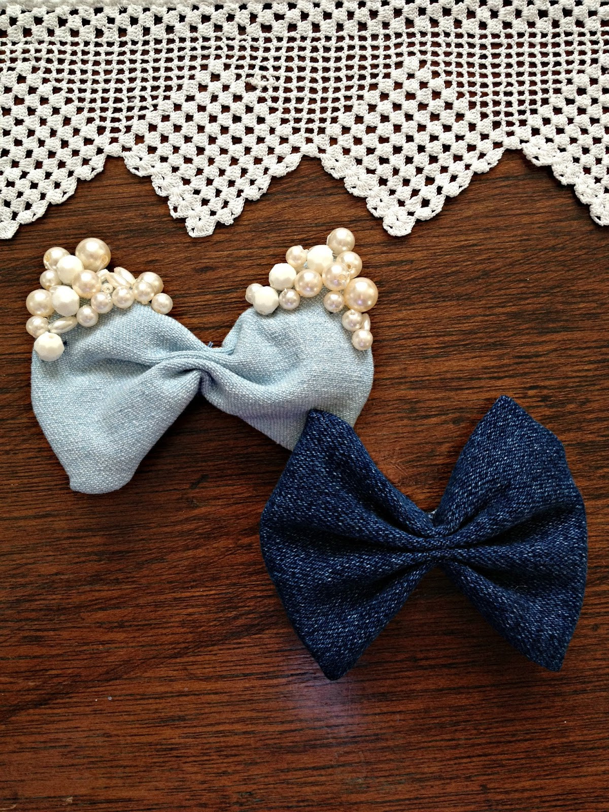 Hair Bow DIY
 Salute to Cute DIY Hair bows Denim scraps tutorial