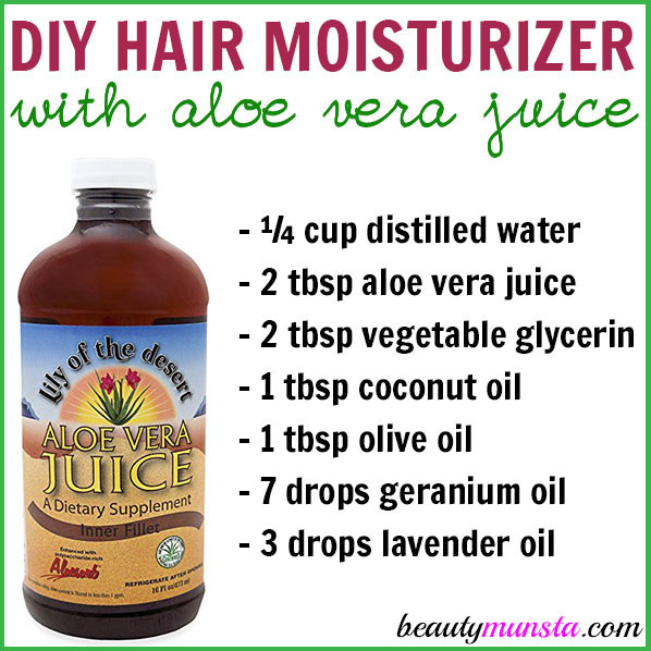 Hair Moisturizer DIY
 DIY Aloe Vera Juice Hair Moisturizer for Hydrated & Silky