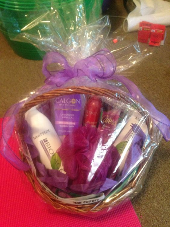 Hair Stylist Gift Basket Ideas
 Raffle baskets Bath products and Baskets on Pinterest