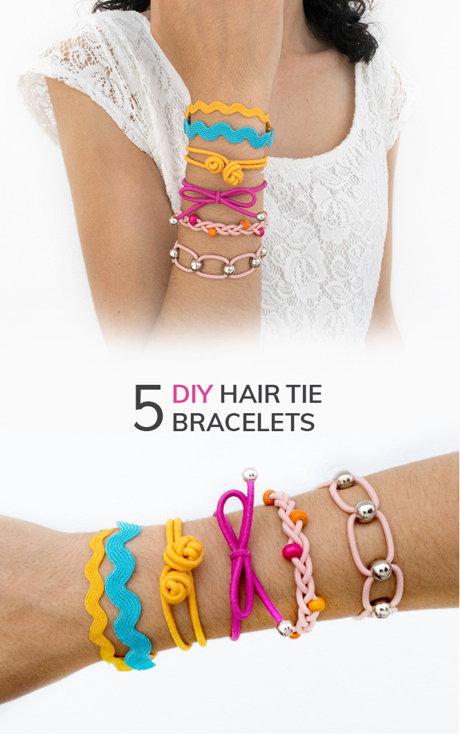 Hair Tie Bracelet Diy
 5 fab DIY Hair Tie Bracelets