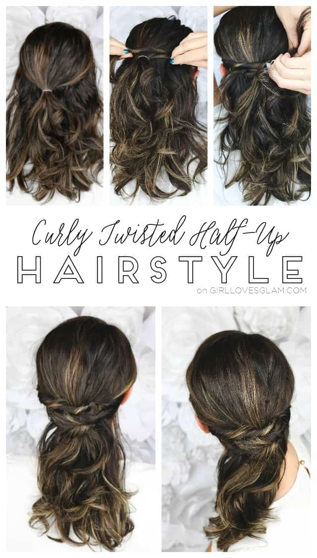 Half Up Curly Hairstyles
 Easy Curly Twisted Half Up Hairstyle with the Conair Curl