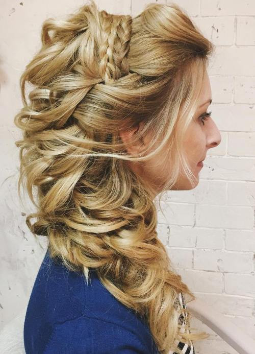 Half Updo Curly Hairstyles
 45 Side Hairstyles for Prom to Please Any Taste