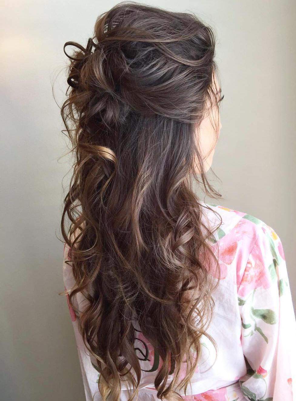 Half Updo Curly Hairstyles
 40 Irresistible Hairstyles for Brides and Bridesmaids