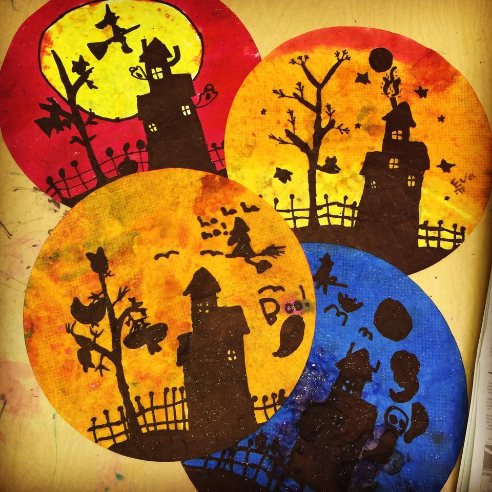Halloween Art And Craft For Kids
 Halloween Silhouette on Coffee Filters · Art Projects for Kids