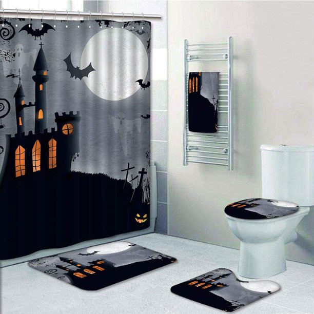 Halloween Bathroom Set
 PRTAU Vintage Halloween Halloween Asymmetric Caste with