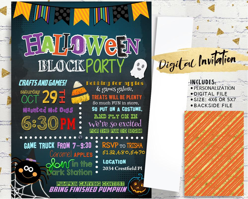 Halloween Block Party Ideas
 Childrens Halloween Party Invitation Kids Halloween