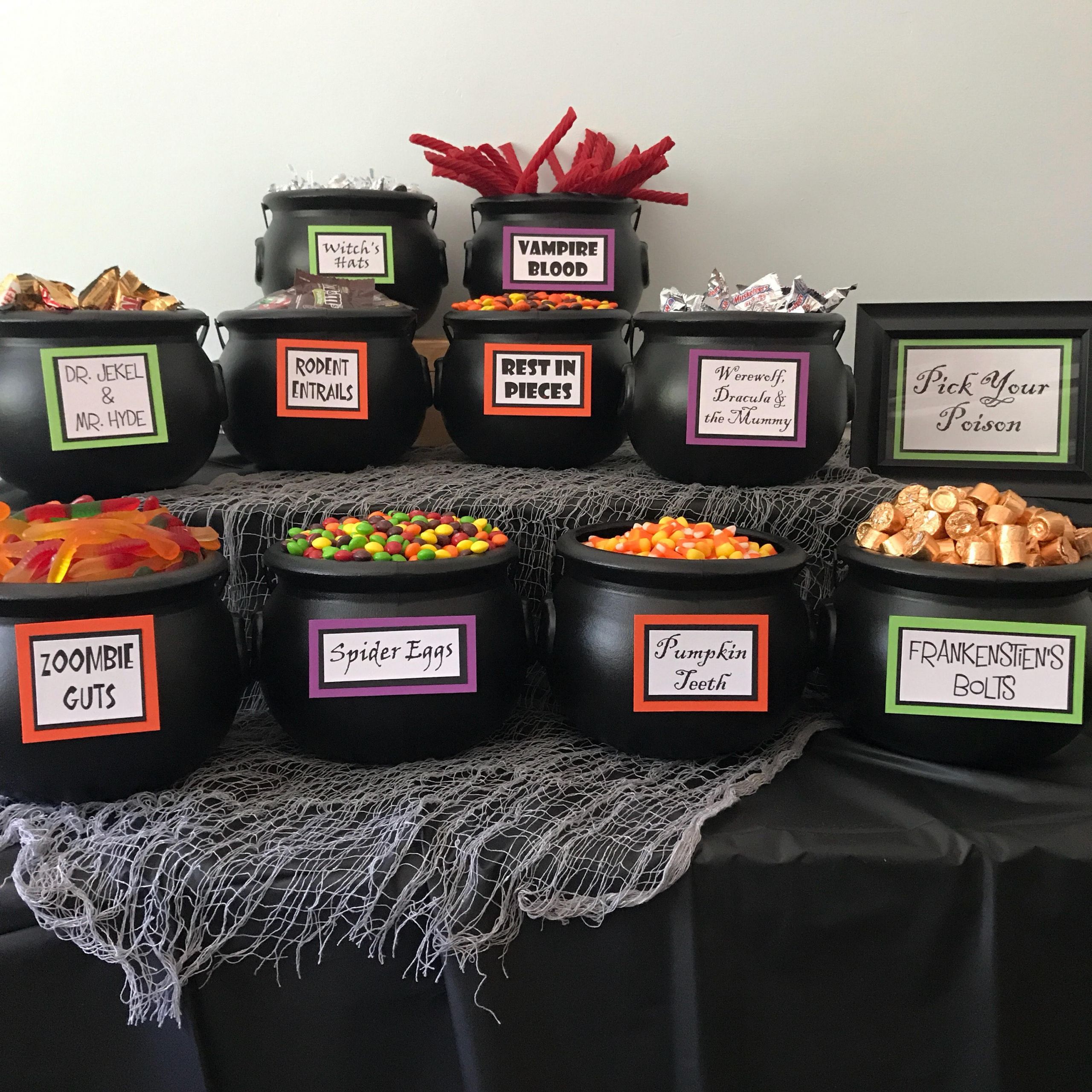 Halloween Candy Table
 Halloween Candy Bar Signs Set of 11 Table Signs for Your