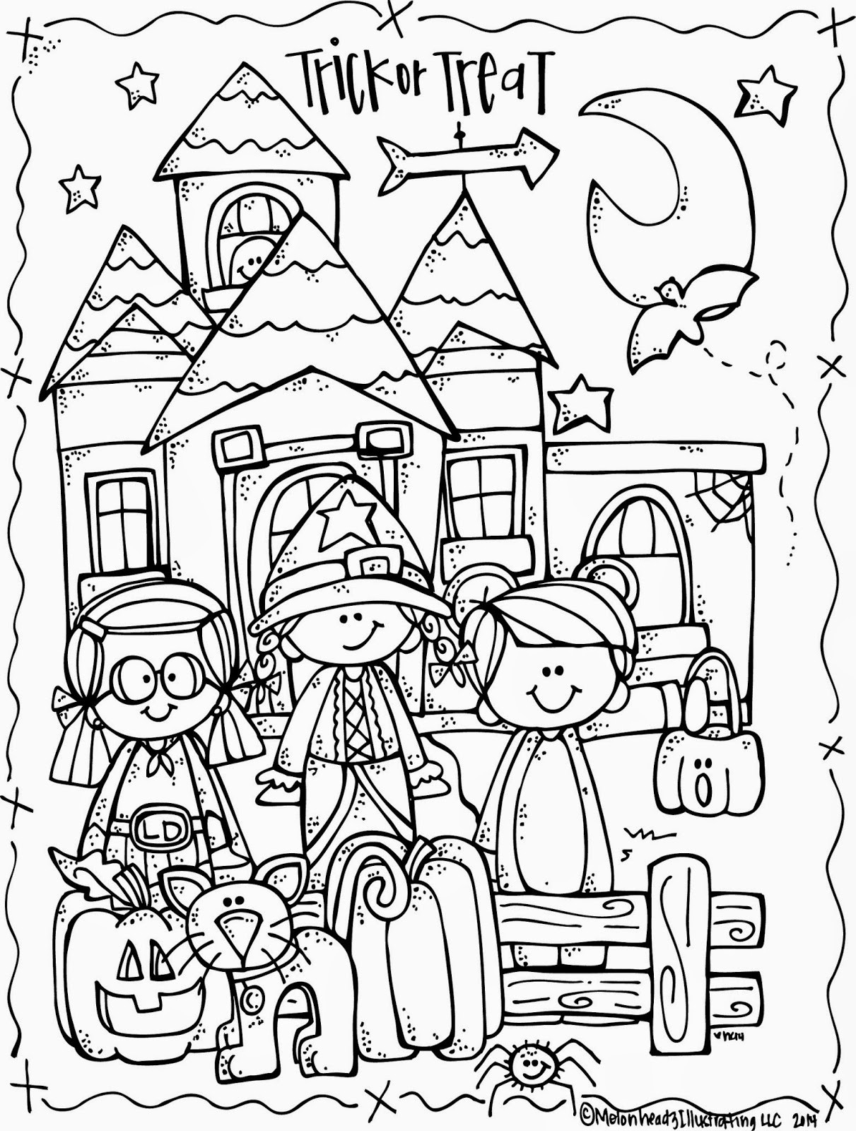 Halloween Coloring Pages Printable Free
 MelonHeadz Lucy Doris Halloween coloring page freebie