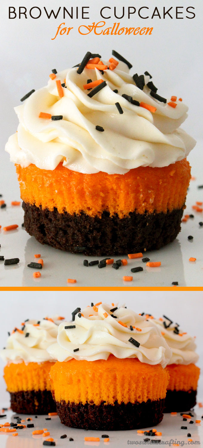 Halloween Cupcakes Pinterest
 Brownie Cupcakes for Halloween Two Sisters Crafting