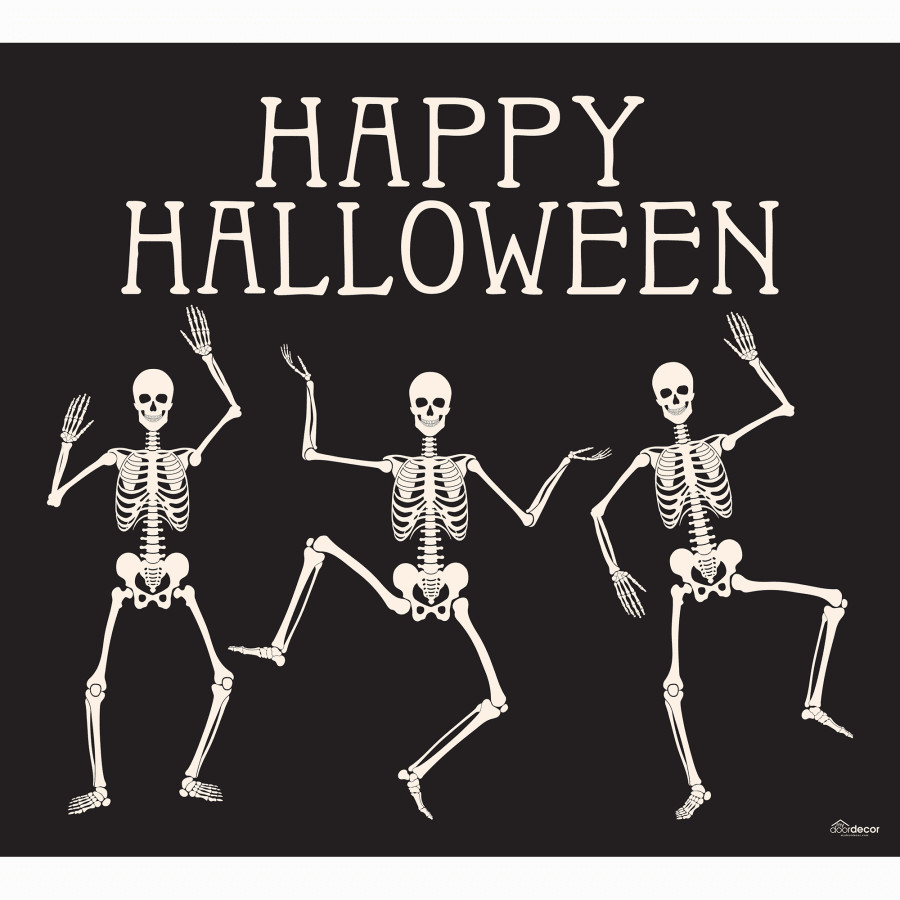 Halloween Garage Door Decals
 Happy Halloween Skeletons Garage Door Vinyl Banner