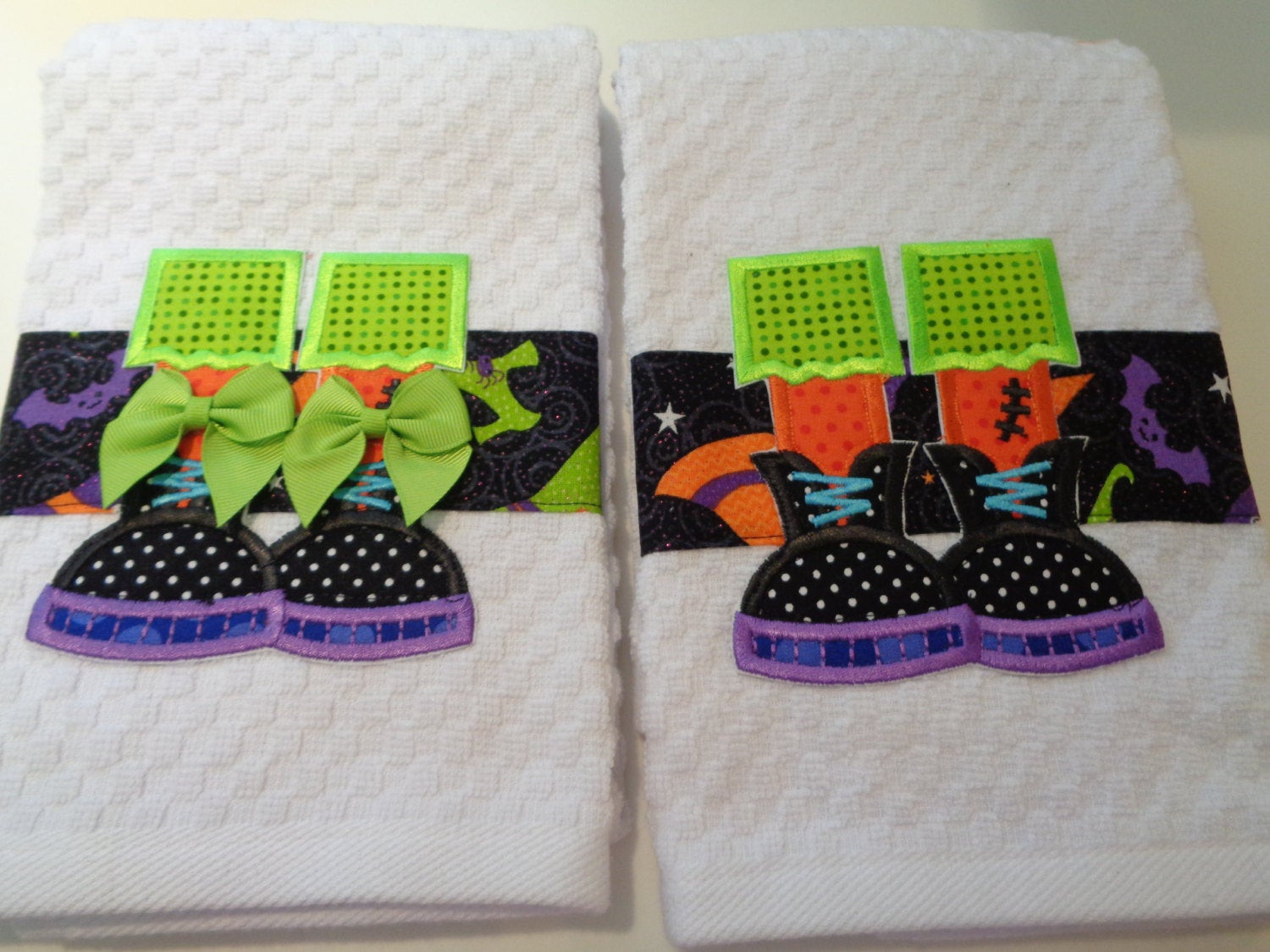 Halloween Kitchen Towels
 Halloween Kitchen Towels Set of TWO His and Hers by