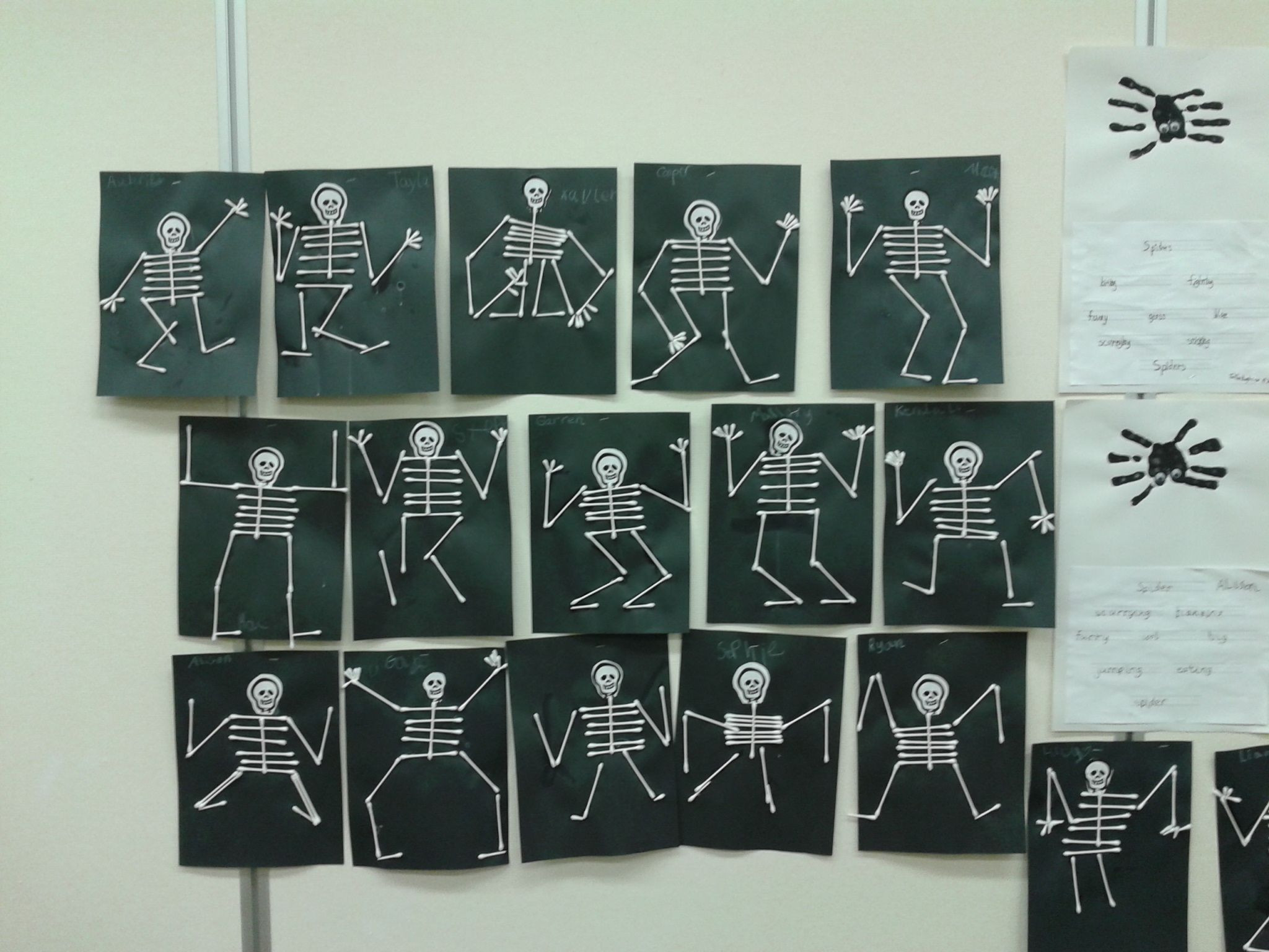 Halloween Party Ideas For 1St Graders
 Q tip skeletons we did in 1st grade Art Science learning