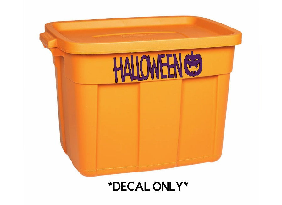 Halloween Storage Bins
 Halloween storage bin decal pumpkin decal container decal