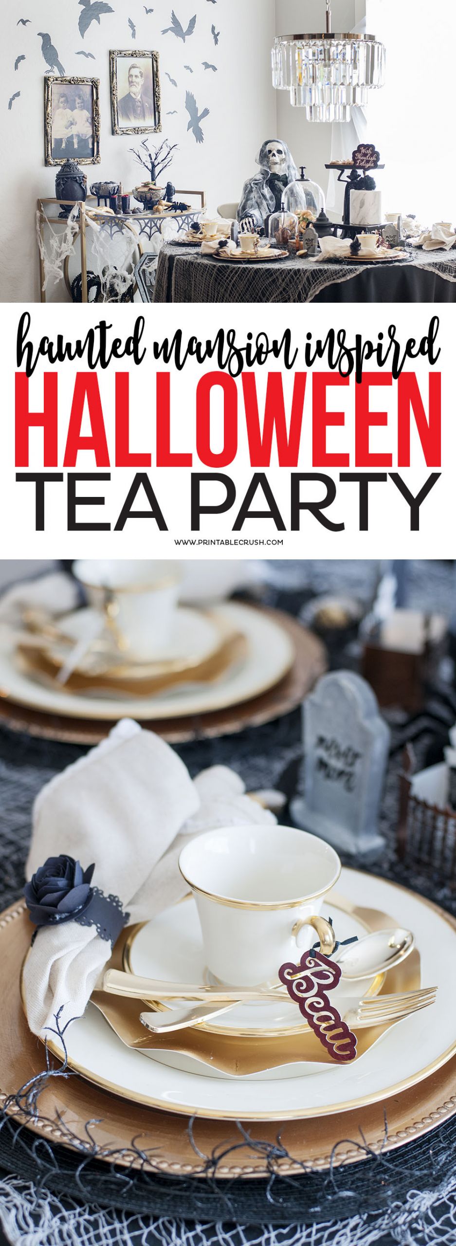 Halloween Tea Party Ideas
 Haunted Mansion Halloween Tea Party Ideas Printable Crush