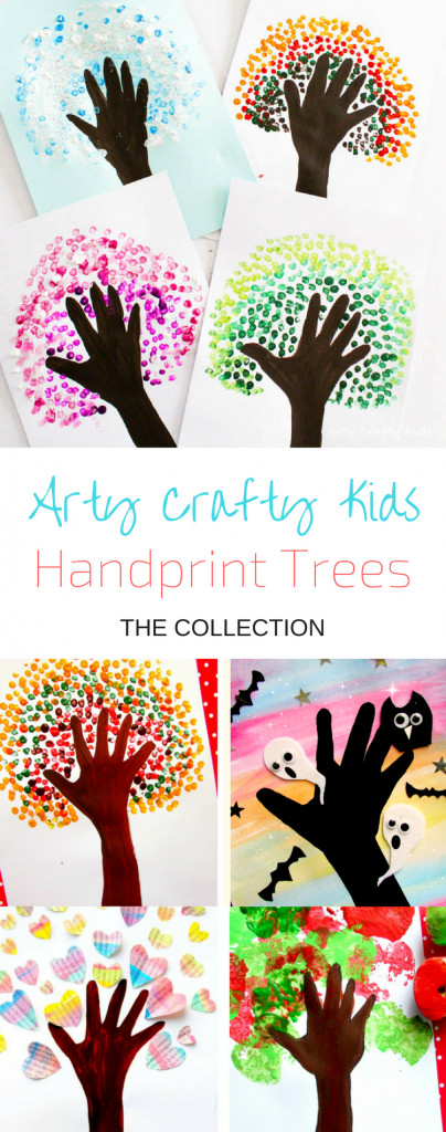 Hand Art For Kids
 Four Season Handprint Tree