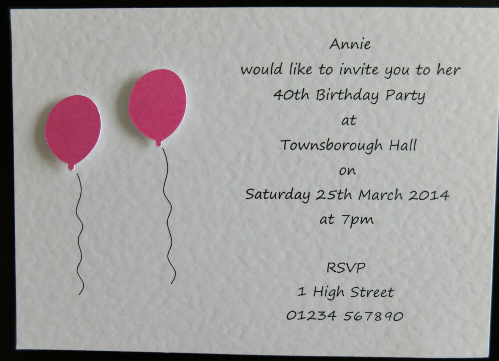 Handmade Birthday Invitations
 10 Handmade Personalised Birthday Invitations 18th 21st