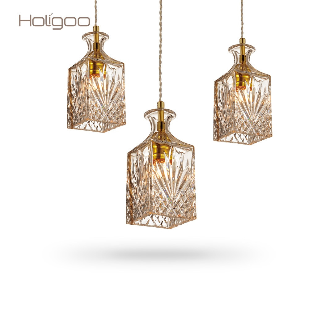 Hanging Kitchen Lighting Fixtures
 Holigoo Modern Glass Pendant Lamp Nordic Dining Room Wine