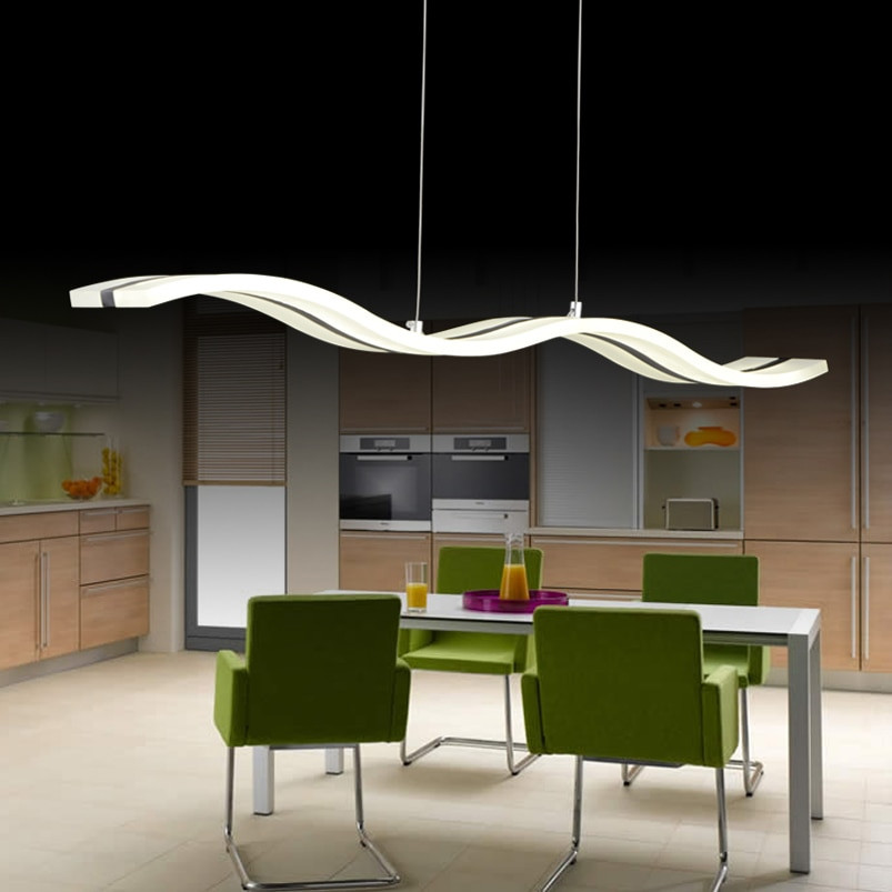 Hanging Lamp For Living Room
 Creative modern wave LED pendant lamp S 38W adjustable