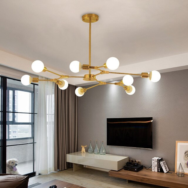 Hanging Lamp For Living Room
 Modern Art Tree Branch Pendant Lamp Black Gold Suspension