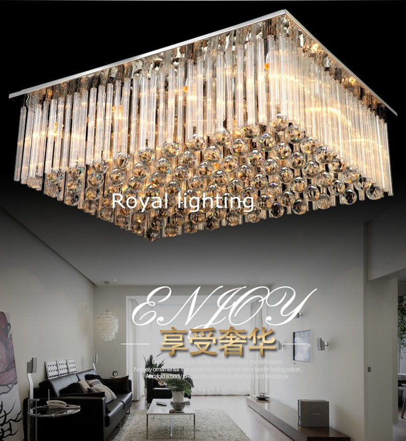 Hanging Lamps For Living Room
 Aliexpress Buy Hotel Hall rectangle Crystal