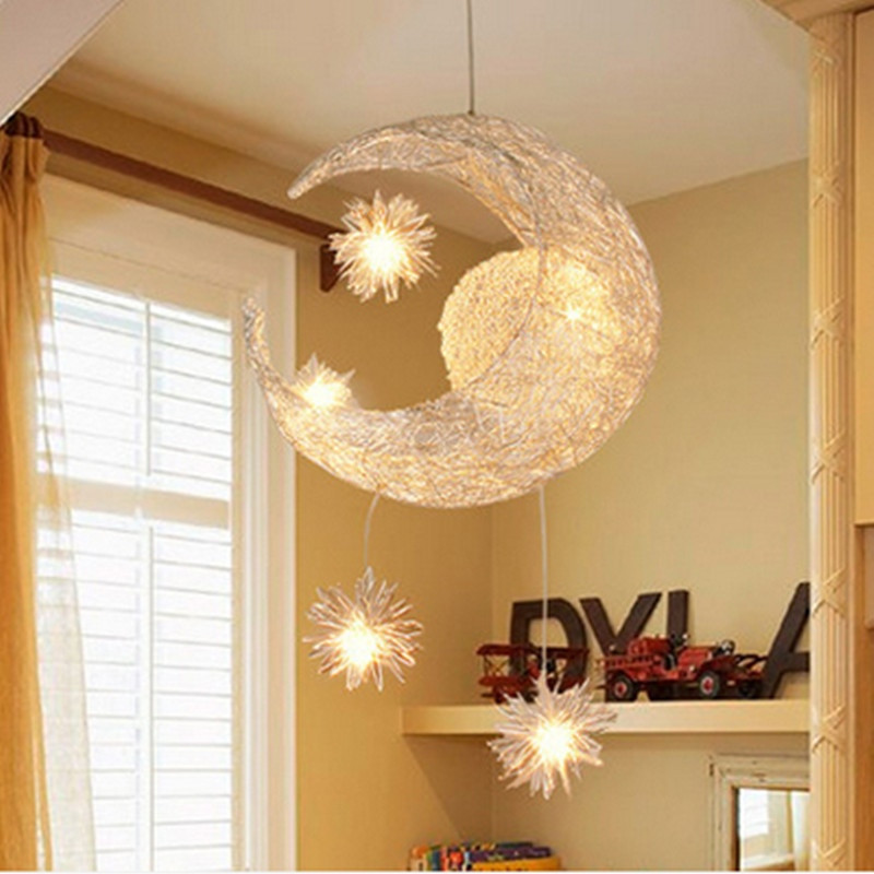 Hanging Lights For Kids Room
 Aliexpress Buy Modern LED Chandelier Lighting Moon