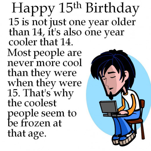 Happy 15th Birthday Quotes
 15th Birthday Card Wishes Jokes and Poems