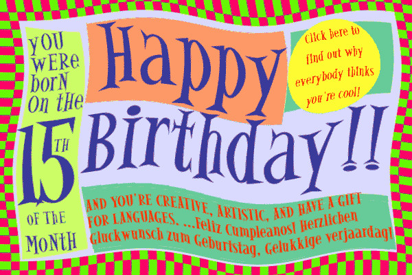 Happy 15th Birthday Quotes
 Free printable 15th birthday cards