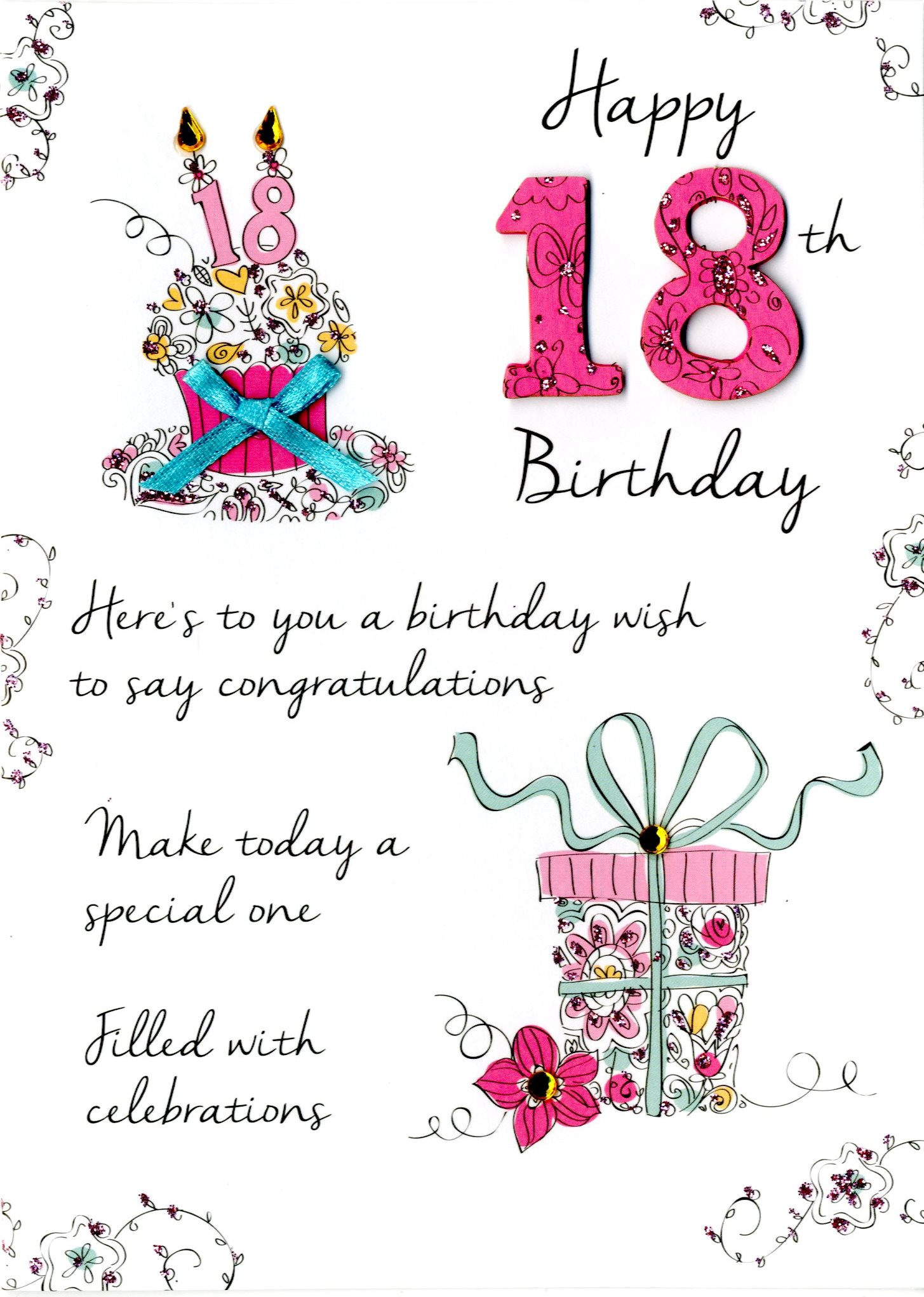 Happy 18th Birthday Wishes
 Female 18th Birthday Greeting Card
