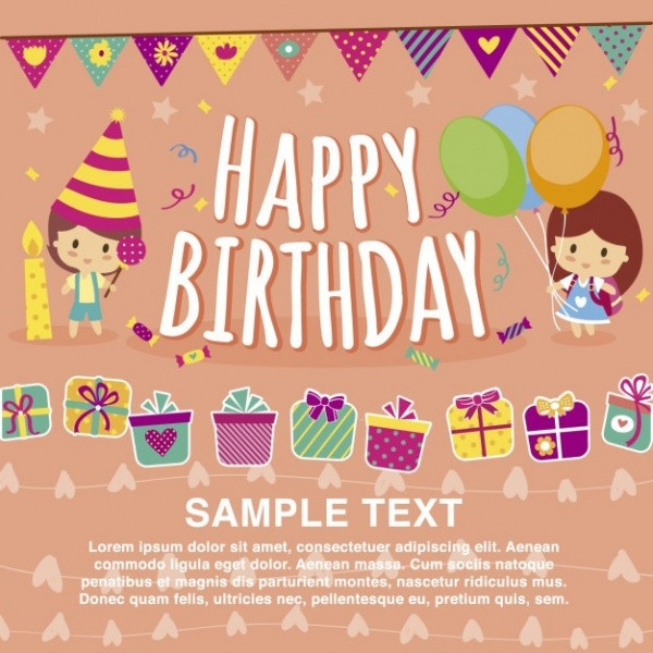 Happy Birthday Card Template
 32 Kids Birthday Invitations & Ideas PSD Vector EPS
